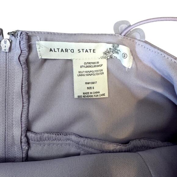 NWT Altar'd State Lavender Aurora Floral Mesh Babydoll Dress Women's Size Small - Picture 5 of 7